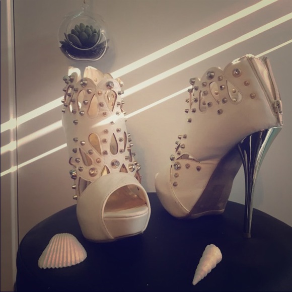 Shoes - Gold studded booties